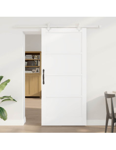 Porta scorrevole 93 x 202 cm Legno ingegnerizzato Bianco