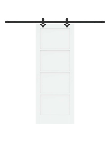 Porta scorrevole 78 x 202 cm Legno ingegnerizzato Bianco e Nero