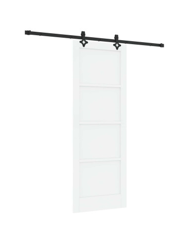 Porta scorrevole 78 x 211 cm Legno ingegnerizzato Bianco e Nero