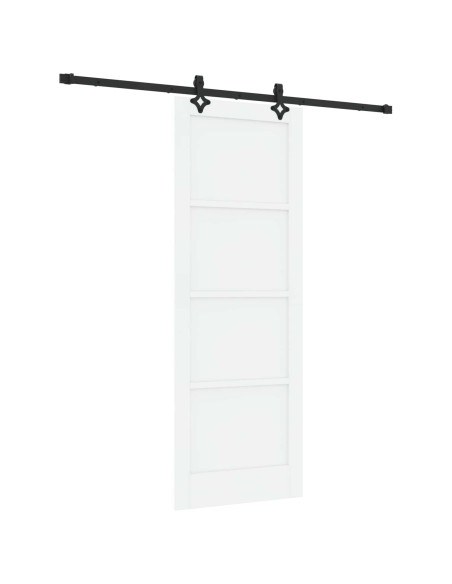 Porta scorrevole 78 x 211 cm Legno ingegnerizzato Bianco e Nero