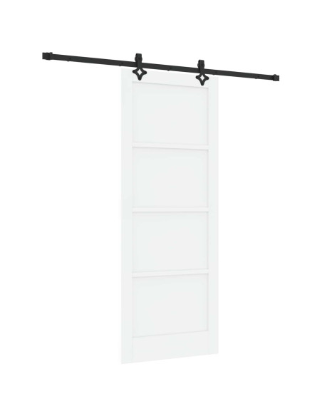 Porta scorrevole 83 x 211 cm Legno ingegnerizzato Bianco e Nero