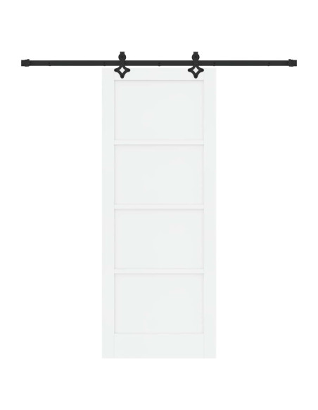 Porta scorrevole 83 x 211 cm Legno ingegnerizzato Bianco e Nero