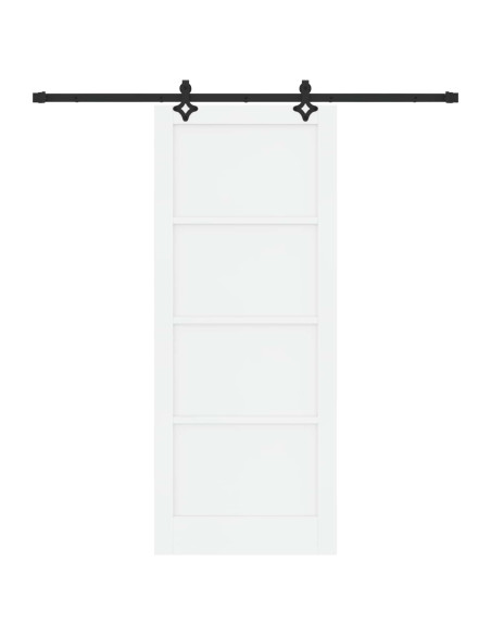 Porta scorrevole 86 x 211 cm Legno ingegnerizzato Bianco e Nero