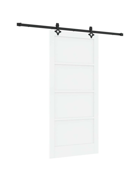 Porta scorrevole 93 x 202 cm Legno ingegnerizzato Bianco e Nero
