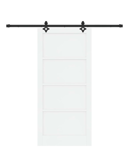 Porta scorrevole 93 x 202 cm Legno ingegnerizzato Bianco e Nero