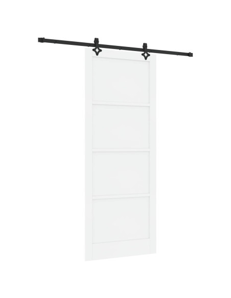 Porta scorrevole 93 x 232 cm Legno ingegnerizzato Bianco e Nero