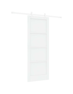 Porta scorrevole 78 x 202 cm Legno ingegnerizzato Bianco 2