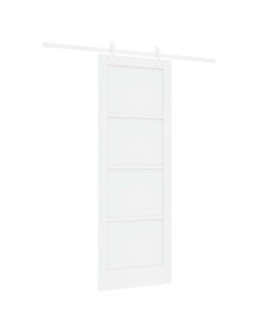 Porta scorrevole 78 x 211 cm Legno ingegnerizzato Bianco 2