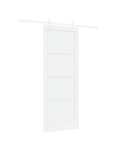 Porta scorrevole 83 x 211 cm Legno ingegnerizzato Bianco 2