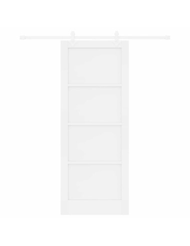 Porta scorrevole 83 x 211 cm Legno ingegnerizzato Bianco