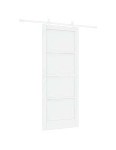 Porta scorrevole 86 x 211 cm Legno ingegnerizzato Bianco 2