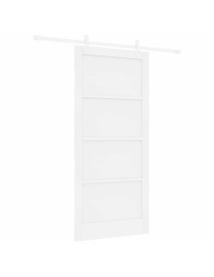 Porta scorrevole 93 x 202 cm Legno ingegnerizzato Bianco 2