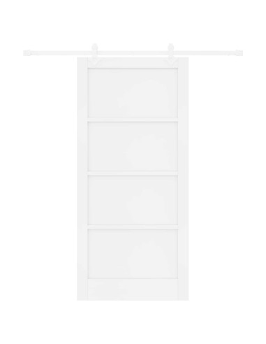 Porta scorrevole 93 x 202 cm Legno ingegnerizzato Bianco