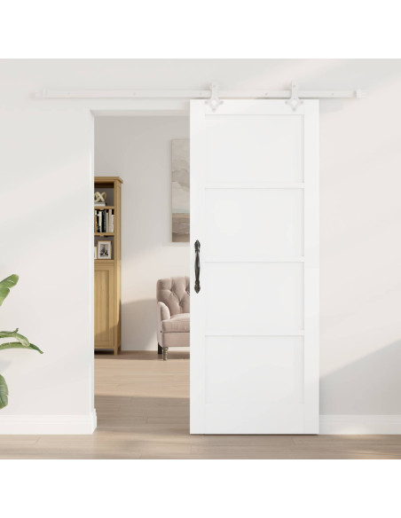 Porta scorrevole 78 x 202 cm Legno ingegnerizzato Bianco