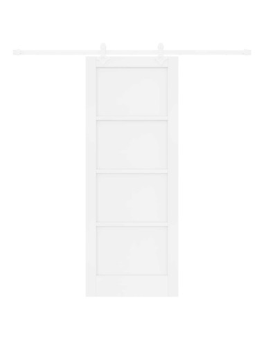 Porta scorrevole 78 x 202 cm Legno ingegnerizzato Bianco