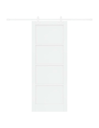 Porta scorrevole 83 x 211 cm Legno ingegnerizzato Bianco