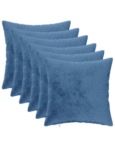 Cuscino da Lanciare 6 pz HEERLEN Azzurro 45 x 45 cm Flanella