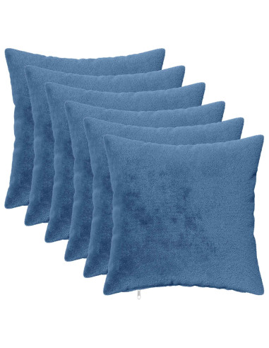 Cuscino da Lanciare 6 pz HEERLEN Azzurro 45 x 45 cm Flanella