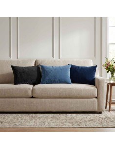 Cuscino da Lanciare 6 pz HEERLEN Blu navy 40 x 60 cm Flanella