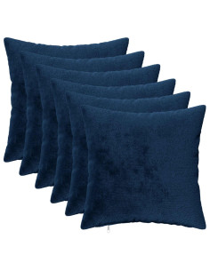 Cuscino da Lanciare 6 pz HEERLEN Blu navy 50 x 50 cm Flanella 2
