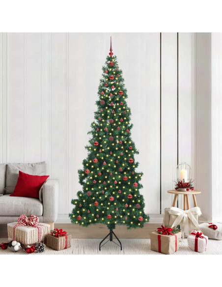 Albero di Natale Artificiale Angolare con 300 LED Verde 240 cm