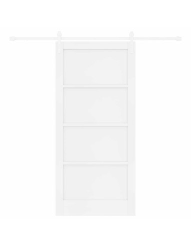Porta scorrevole 93 x 202 cm Legno ingegnerizzato Bianco