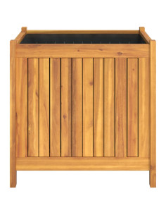 Fioriera Giardino con Rivestimento 50x50x50 cm Massello Acacia