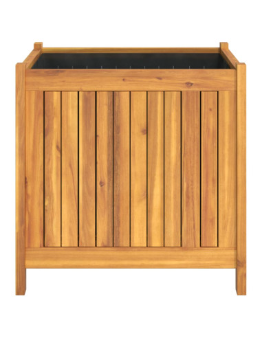 Fioriera Giardino con Rivestimento 50x50x50 cm Massello Acacia