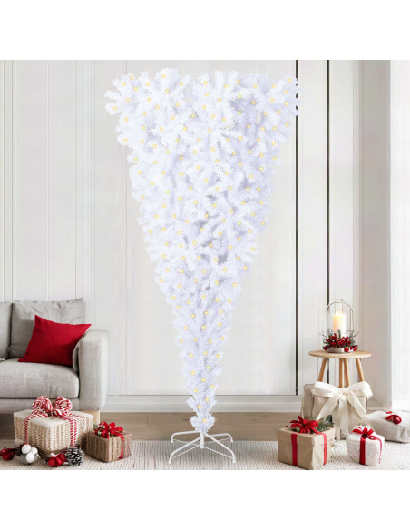 Albero di Natale artificiale Bianco 240 cm PVC e Acciaio