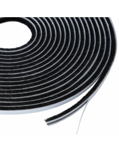 Guarnizione a spazzola autoadesiva 25 m PP Nero 2