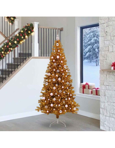 Albero di Natale con luci LED Oro 240 cm PET e acciaio