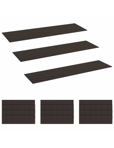 Tappeti per scale 15 pz 76 x 20 cm Motivo a rete nero