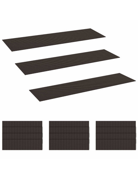 Tappeti per scale 15 pz 76 x 20 cm Motivo a rete nero