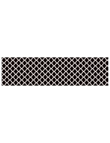Tappeti per scale 15 pz 76 x 20 cm Nero e Bianco Poliestere