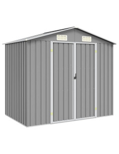 Capanno da Giardino Grigio 205x129x183 cm in Acciaio Zincato 2