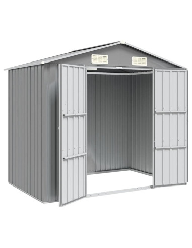 Capanno da Giardino Grigio 205x129x183 cm in Acciaio Zincato