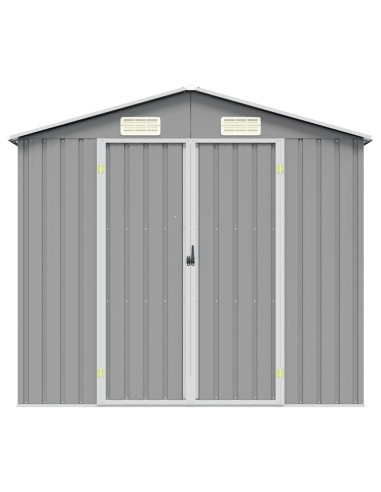 Capanno da Giardino Grigio 205x129x183 cm in Acciaio Zincato