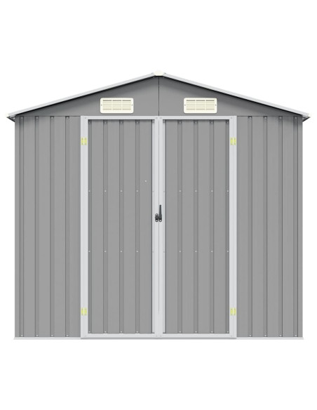 Capanno da Giardino Grigio 205x129x183 cm in Acciaio Zincato