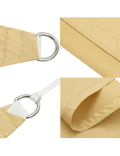 Vela Parasole Sabbia 4x5x6,4 m 100% Poliestere Oxford