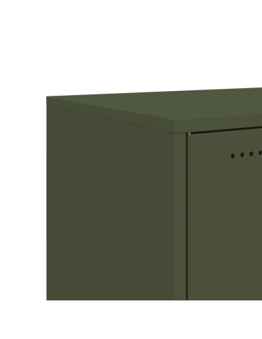 Credenza Verde Oliva 100,5x39x72 cm Acciaio Laminato a Freddo