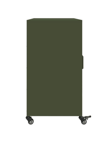 Credenza Verde Oliva 100,5x39x72 cm Acciaio Laminato a Freddo