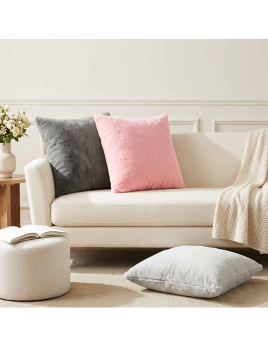 Cuscino da Lanciare 12 pz HEERLEN Rosa 50 x 50 cm Flanella