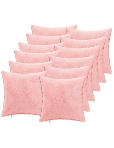 Cuscino da Lanciare 12 pz HEERLEN Rosa 50 x 50 cm Flanella
