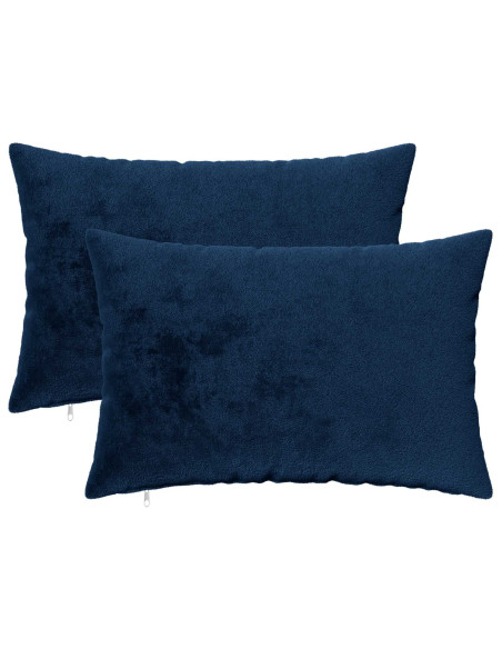 Cuscino da Lanciare 2 pz HEERLEN Blu navy 40 x 60 cm Flanella