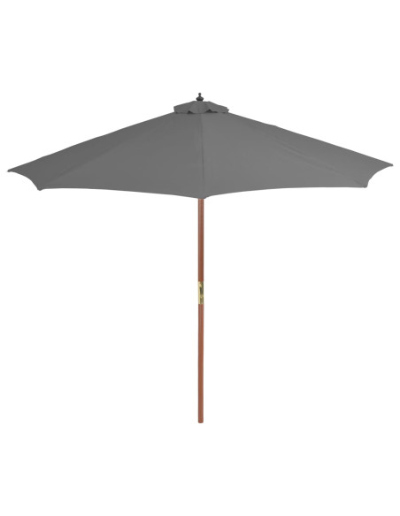 Ombrellone da Esterni con Palo in Legno 300 cm Antracite