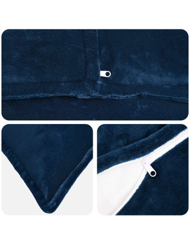 Cuscino da Lanciare HOUTEN Blu navy 40 x 145 cm Flanella