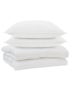 Piumone con cuscino 3 pz Bianco Microfibra 2