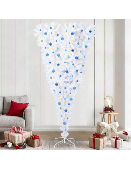 Albero di Natale artificiale Bianco 240 cm PVC e Acciaio