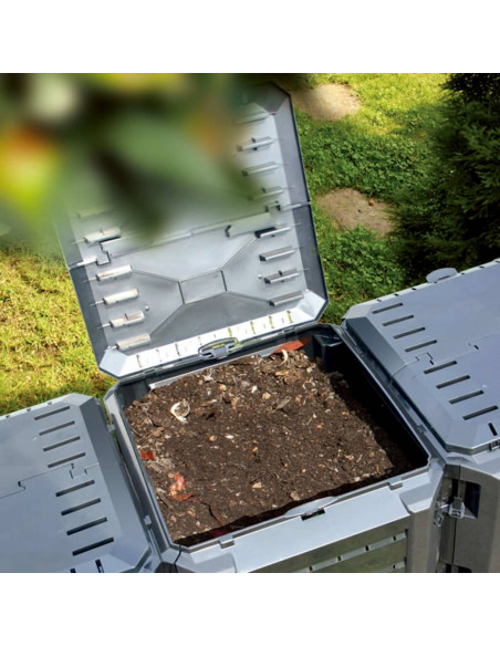 Tidyard Compostiera da Giardino Nera 800 L,Compostiera da Giardino Grande,per Rifiuti da Giardino e da Cucina 
