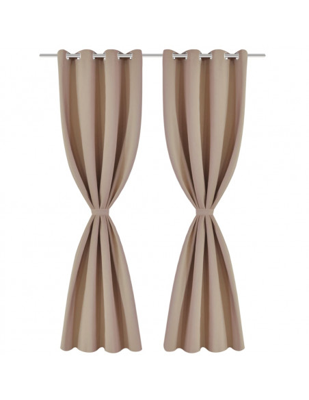 2 Pz Tende Oscuranti con Occhielli in Metallo 135x175 cm Crema